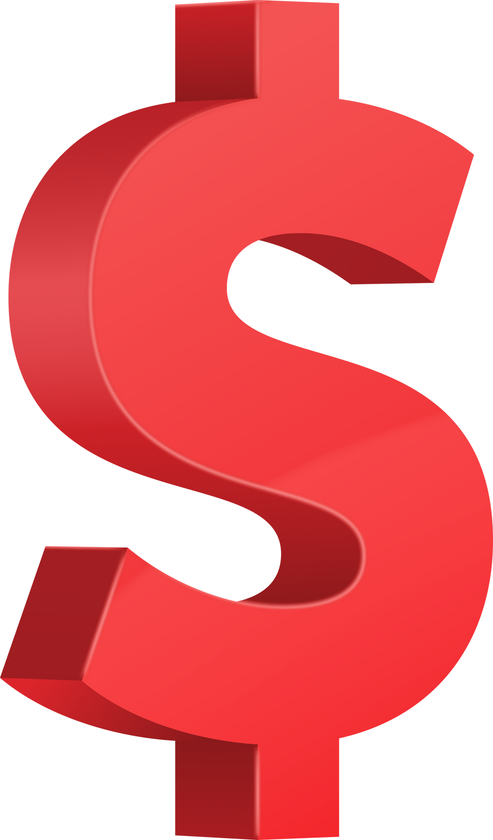 Red  3D glossy dollar sign